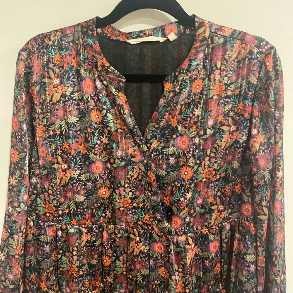 SOFT SURROUNDINGS Castille Floral Tunic Dress - Size Petite Large - Picture 5 of 16
